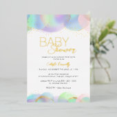 FOLIE Kleurrijke Rainbow Bubbles Baby shower Uitnodiging (Staand Voorkant)