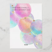 FOLIE Kleurrijke Rainbow Bubbles Baby shower Uitnodiging (Achterkant)