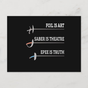 Folie: Kunstafsluiter Epee-omheining Briefkaart