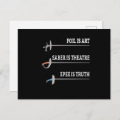Folie: Kunstafsluiter Epee-omheining Briefkaart (Voorkant / Achterkant)