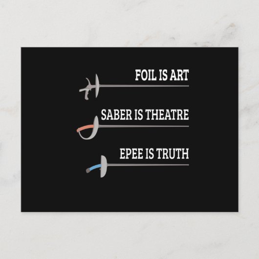 Folie: Kunstafsluiter Epee-omheining Briefkaart (Voorkant)