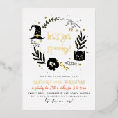 Folie Laten we Spooky Halloween Birthday Party hal Folie Uitnodiging (Voorkant)