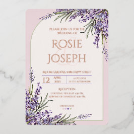 Folie Lavender Wedding Uitnodiging