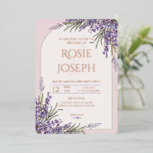 Folie Lavender Wedding Uitnodiging (Staand Voorkant)