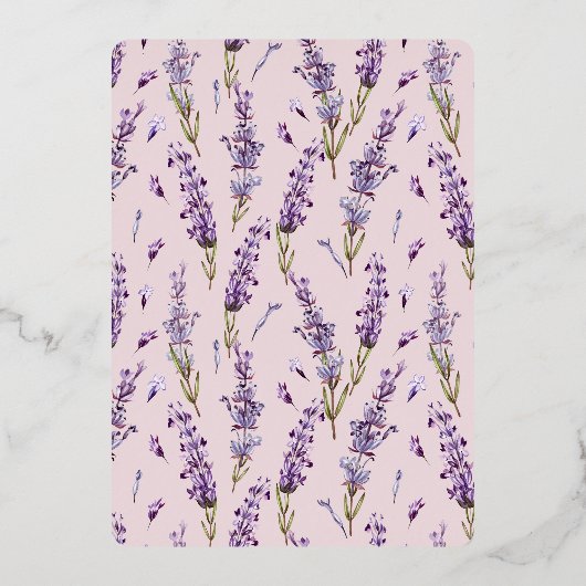Folie Lavender Wedding Uitnodiging (Achterkant)