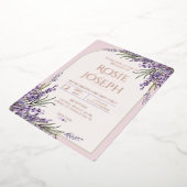 Folie Lavender Wedding Uitnodiging (Gedraaid)