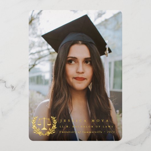 Folie Law School Afstuderen Foto aankondiging (Voorkant)