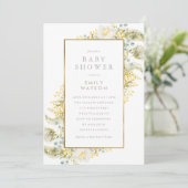 Folie Lijst Boho Wildflower Baby shower in Honor Kaart (Staand voorkant)