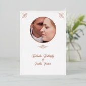 Folie Line Couple Wedding Invitation Folie Invitat Folie Uitnodiging (Staand Voorkant)