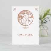Folie Line Couple Wedding Invitation Folie Uitnodiging (Staand Voorkant)