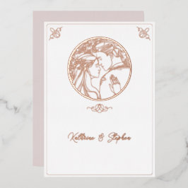 Folie Line Couple Wedding Invitation Uitnodiging
