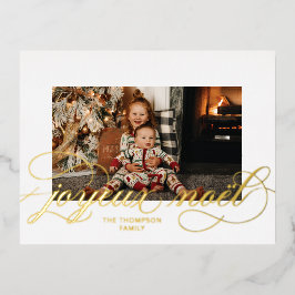 Folie Manuscript Joyeux Noel Kerstfotobriefkaart Folie Feestdagen Briefkaart