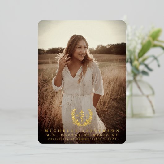 Folie MD Asclepius Afstuderen Foto aankondiging (Staand Voorkant)