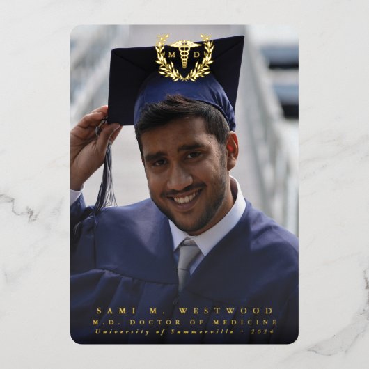 Folie MD Caduceus Afstuderen Foto aankondiging (Voorkant)