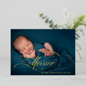 Folie Merrier Kerstfoto Geboorteaankondiging Feestdagenkaart (Staand Voorkant)