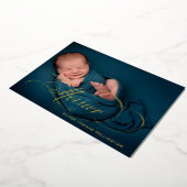 Folie Merrier Kerstfoto Geboorteaankondiging Feestdagenkaart (Gedraaid)