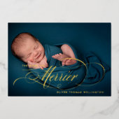 Folie Merrier Kerstfoto Geboorteaankondiging Folie Feestdagenkaart (Voorkant)