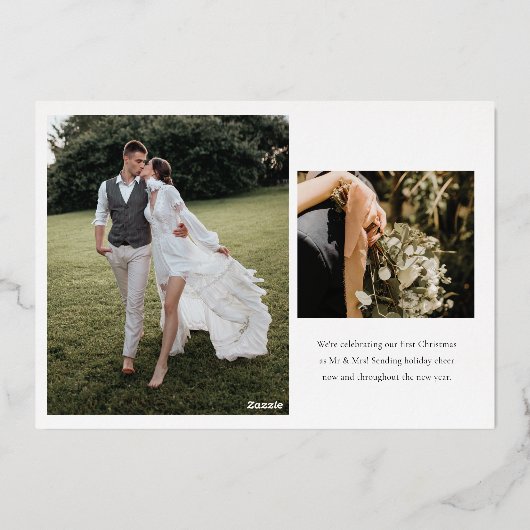 Folie Merry and Married Holiday Photo Card Folie Feestdagenkaart (Achterkant)