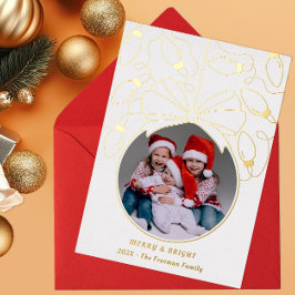 Folie Merry + Bright Ornament Photo Card Folie Feestdagenkaart