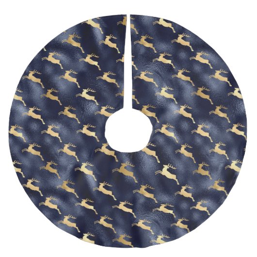 Folie met blauw goudkoorts voor kerstrendieren kerstboom rok (Voorkant)