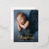 folie met elegante goudkoorts feestdagen briefkaart (Voorkant / Achterkant)