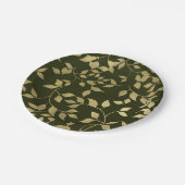 Folie met groene en goudvetjes Botanische lekkerni Papieren Bordje (Gekanteld)