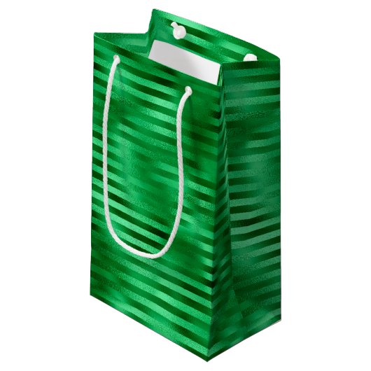 Folie met groene streep klein cadeauzakje (Voorkant Gekanteld)