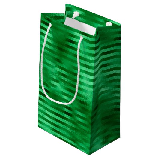 Folie met groene streep klein cadeauzakje (Achterkant Gekanteld)