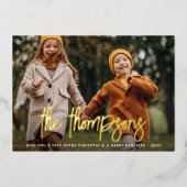 Folie met handschrift 2 Foto Holiday Feestdagenkaart (Voorkant)