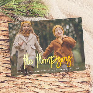 Folie met handschrift 2 Foto Holiday Folie Feestdagenkaart