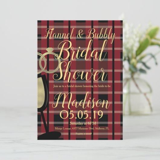 Folie met kerstflannel - Vrijgezellenfeest Kaart (Staand voorkant)