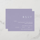Folie met lavendel RSVP briefkaart (Voorkant / Achterkant)