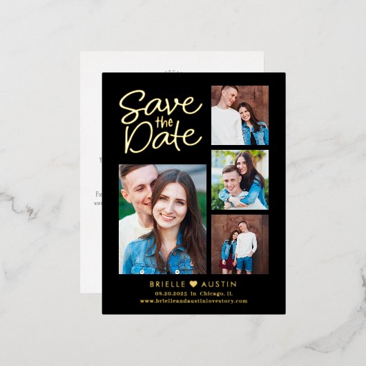 Folie met snoepje opslaan Briefkaart datum (Voorkant / Achterkant)