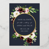 Folie Midnight Romance Weddenschap Save the Date C Folie Uitnodiging (Voorkant)