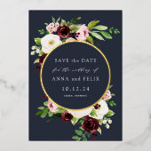 Folie Midnight Romance Weddenschap Save the Date C Uitnodiging (Voorkant)