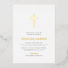 Folie Minimal doop doopjongens Uitnodiging