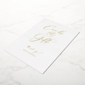 Folie Minimal Script Trouwcadeautafelkaart R100 Feestdagenkaart (Gedraaid)