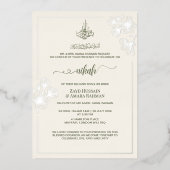Folie Minimale Elegantie Huwelijksuitnodiging Folie Uitnodiging (Voorkant)