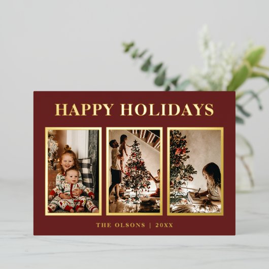 FOLIE Minimalistische Classic Feestdagen Rood Drie (Staand Voorkant)