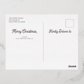 Folie minimalistische eenvoudige kerstavond folie feestdagen briefkaart (Achterkant)