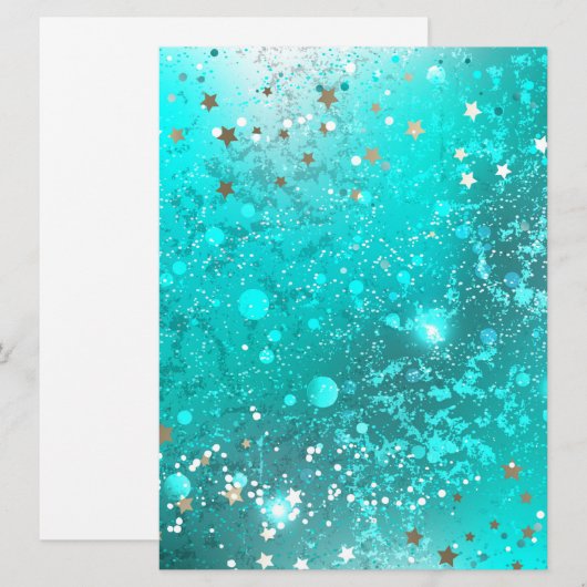 Folie Mint Turquoise Achtergrond Aankondiging (Voorkant / Achterkant)