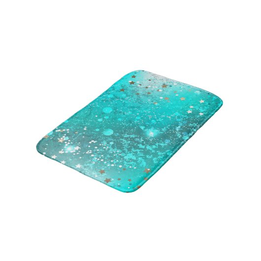 Folie Mint Turquoise Achtergrond Badmat (Gekanteld)