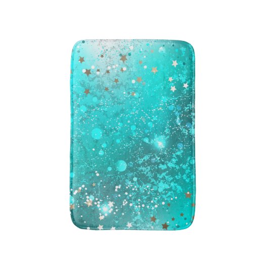 Folie Mint Turquoise Achtergrond Badmat (Voorkant Verticaal)