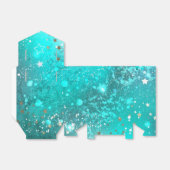 Folie Mint Turquoise Achtergrond Bedankdoosjes (Uitgevouwen)
