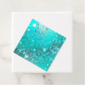 Folie Mint Turquoise Achtergrond Bedankjes Labels (In situ)