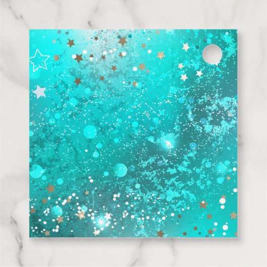 Folie Mint Turquoise Achtergrond Bedankjes Labels (Achterkant)