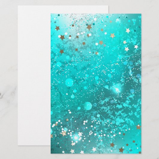 Folie Mint Turquoise Achtergrond Briefpapier (Voorkant / Achterkant)