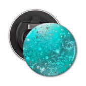 Folie Mint Turquoise Achtergrond Button Flesopener (Voorkant)