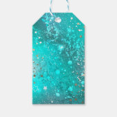 Folie Mint Turquoise Achtergrond Cadeaulabel (Voorkant)