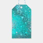 Folie Mint Turquoise Achtergrond Cadeaulabel (Achterkant)